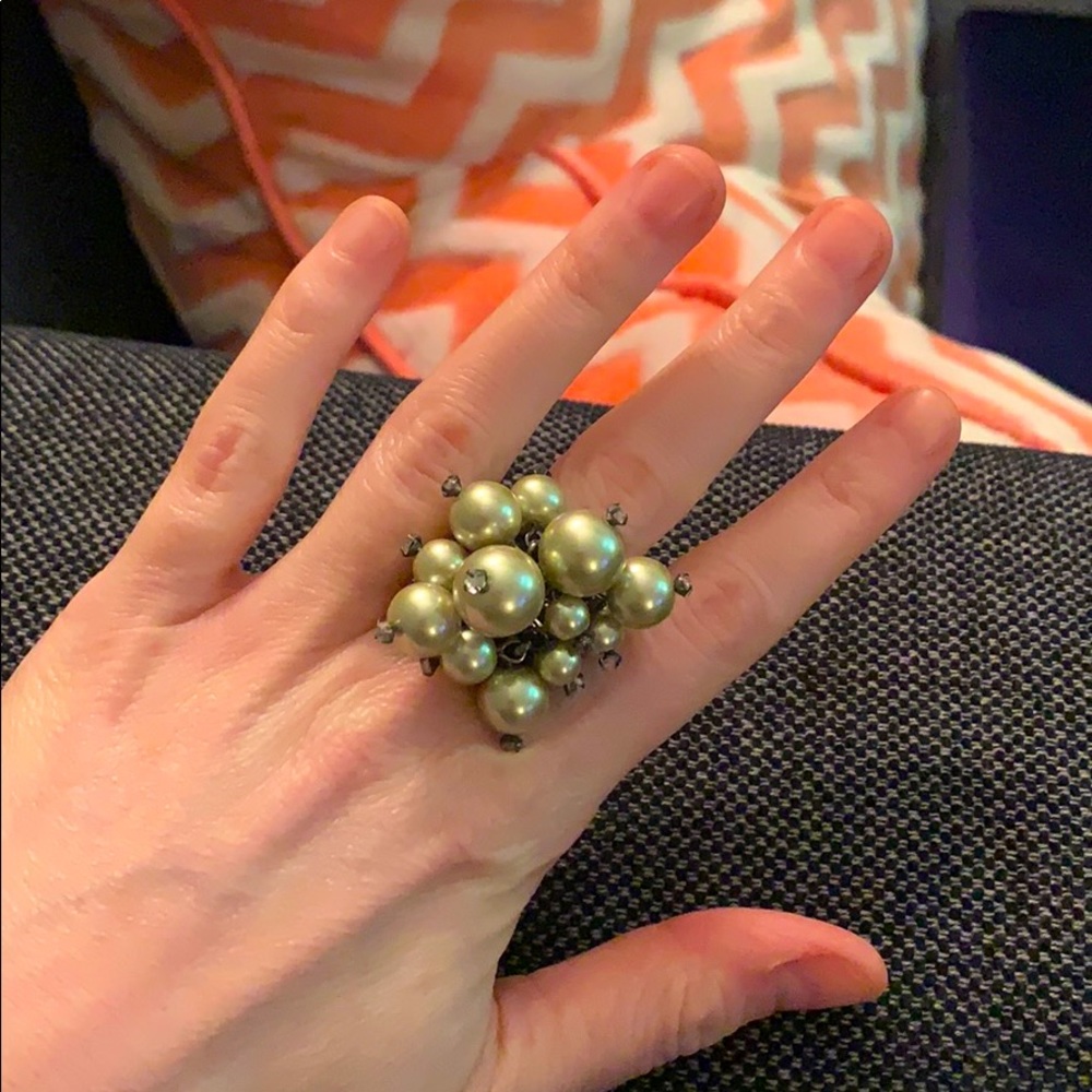 J Crew Faux Pearl Bauble Ring - Size 8